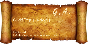 György Adony névjegykártya